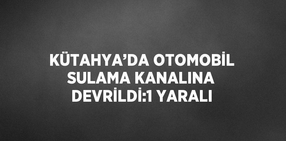 KÜTAHYA’DA OTOMOBİL SULAMA KANALINA DEVRİLDİ:1 YARALI