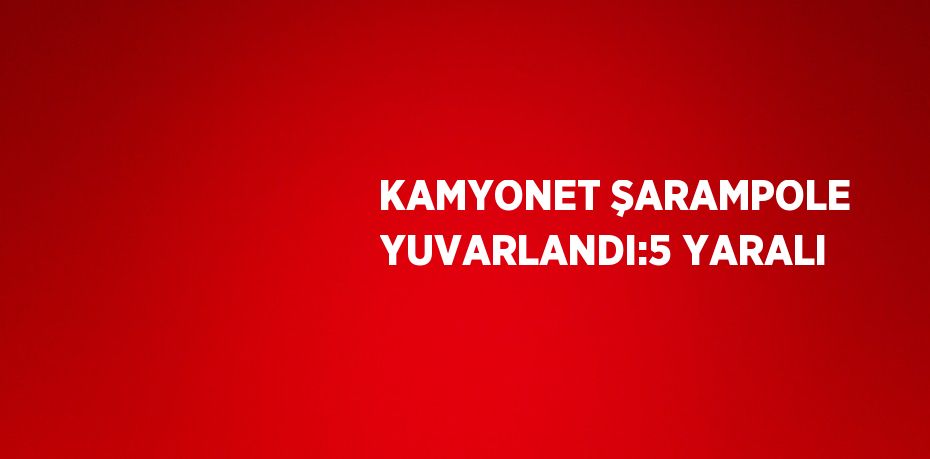 KAMYONET ŞARAMPOLE YUVARLANDI:5 YARALI