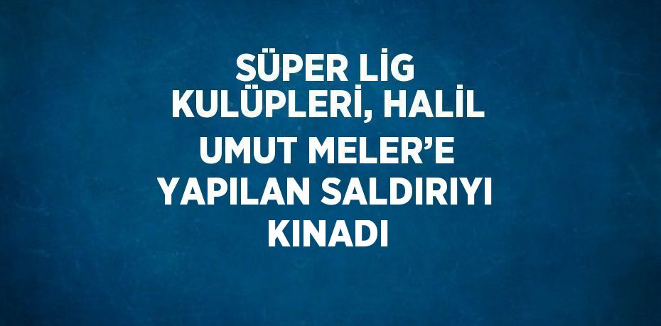 SÜPER LİG KULÜPLERİ, HALİL UMUT MELER’E YAPILAN SALDIRIYI KINADI