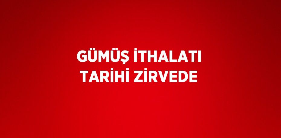 GÜMÜŞ İTHALATI TARİHİ ZİRVEDE