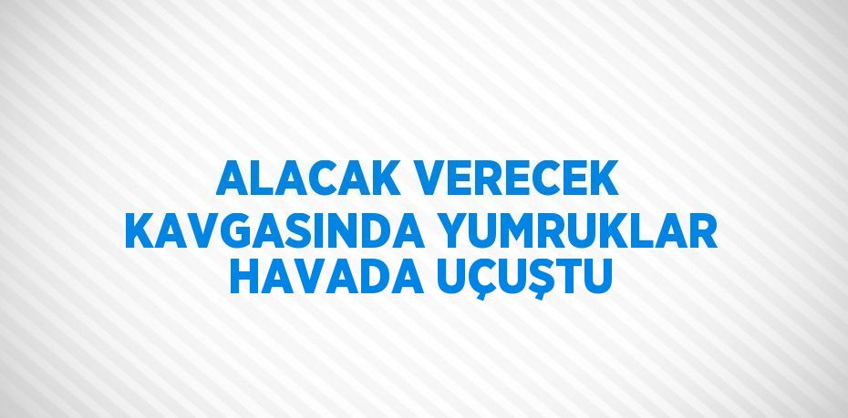 ALACAK VERECEK KAVGASINDA YUMRUKLAR HAVADA UÇUŞTU