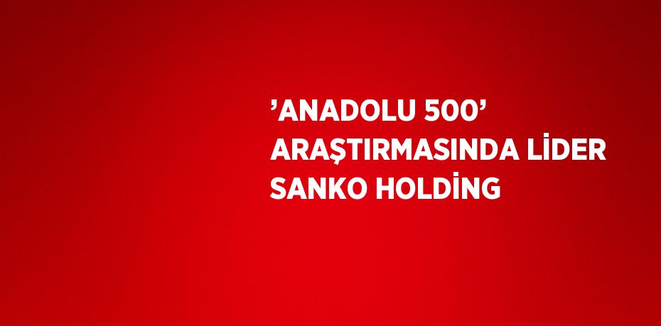 ’ANADOLU 500’ ARAŞTIRMASINDA LİDER SANKO HOLDİNG