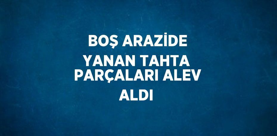 BOŞ ARAZİDE YANAN TAHTA PARÇALARI ALEV ALDI