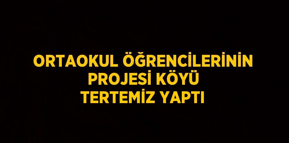 ORTAOKUL ÖĞRENCİLERİNİN PROJESİ KÖYÜ TERTEMİZ YAPTI