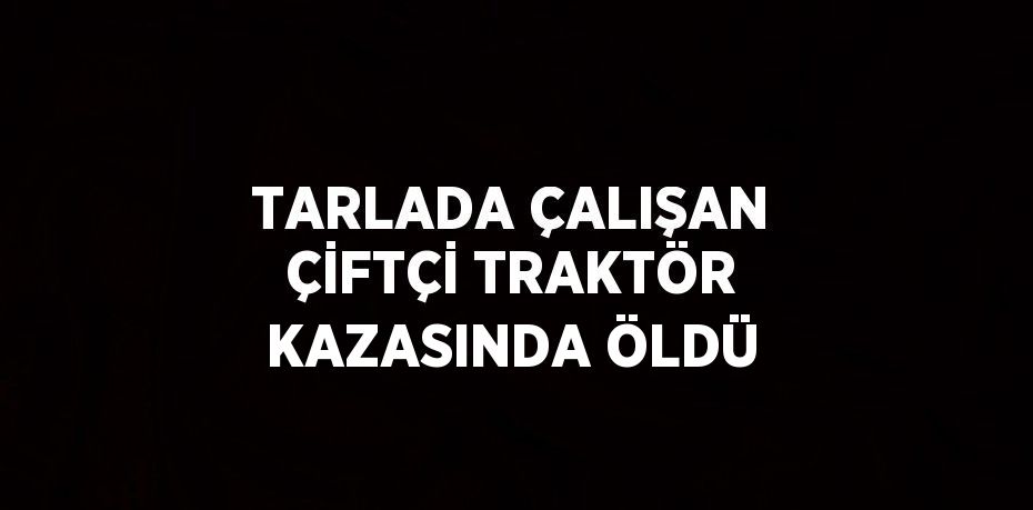 TARLADA ÇALIŞAN ÇİFTÇİ TRAKTÖR KAZASINDA ÖLDÜ