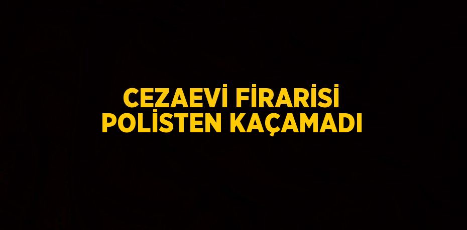 CEZAEVİ FİRARİSİ POLİSTEN KAÇAMADI