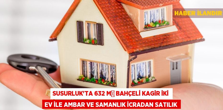 Susurluk'ta 632 m² bahçeli kagir iki ev ile ambar ve samanlık icradan satılık