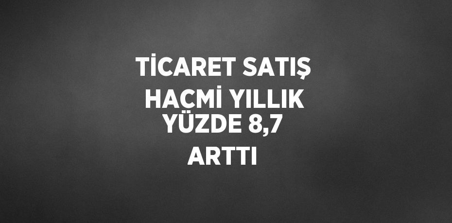 TİCARET SATIŞ HACMİ YILLIK YÜZDE 8,7 ARTTI