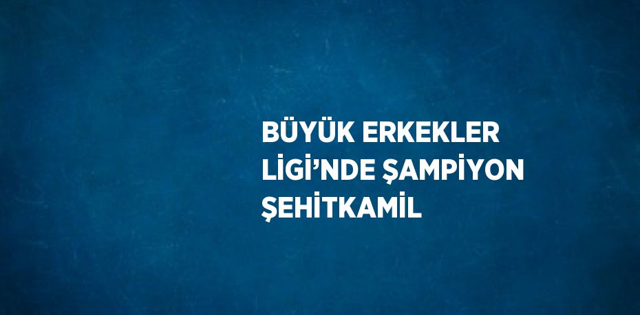 BÜYÜK ERKEKLER LİGİ’NDE ŞAMPİYON ŞEHİTKAMİL