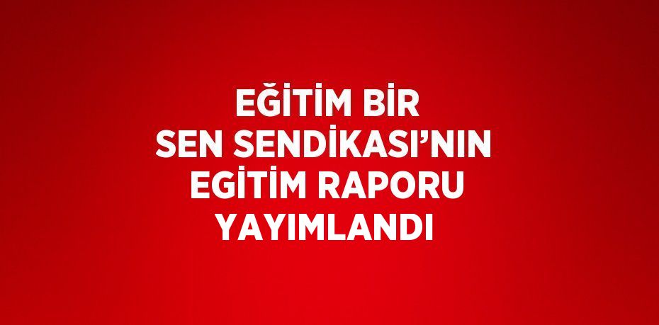 EĞİTİM BİR SEN SENDİKASI’NIN EGİTİM RAPORU YAYIMLANDI