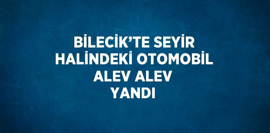 BİLECİK’TE SEYİR HALİNDEKİ OTOMOBİL ALEV ALEV YANDI