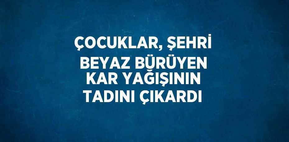 ÇOCUKLAR, ŞEHRİ BEYAZ BÜRÜYEN KAR YAĞIŞININ TADINI ÇIKARDI