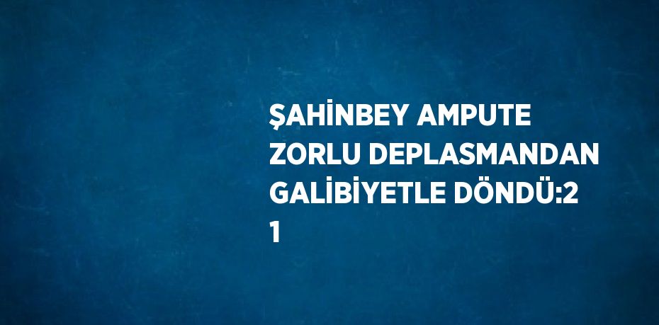 ŞAHİNBEY AMPUTE ZORLU DEPLASMANDAN GALİBİYETLE DÖNDÜ:2 1