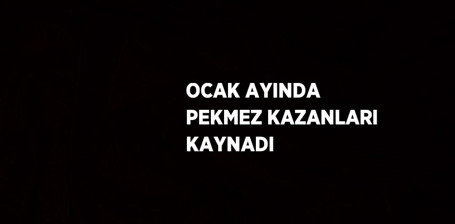 OCAK AYINDA PEKMEZ KAZANLARI KAYNADI