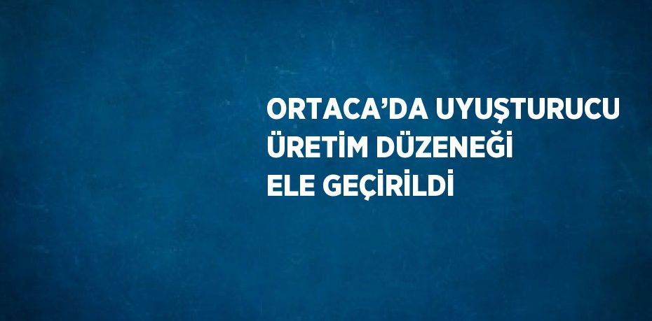ORTACA’DA UYUŞTURUCU ÜRETİM DÜZENEĞİ ELE GEÇİRİLDİ