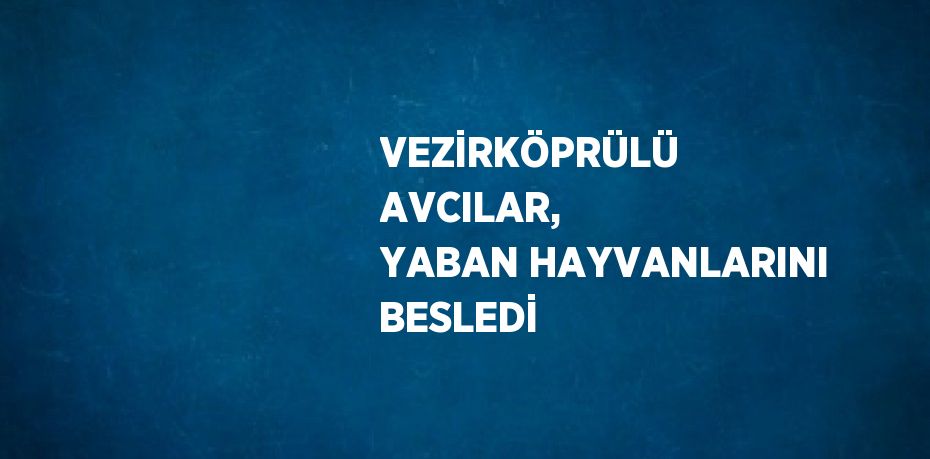 VEZİRKÖPRÜLÜ AVCILAR, YABAN HAYVANLARINI BESLEDİ