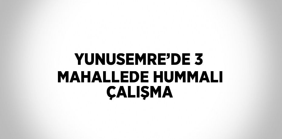 YUNUSEMRE’DE 3 MAHALLEDE HUMMALI ÇALIŞMA