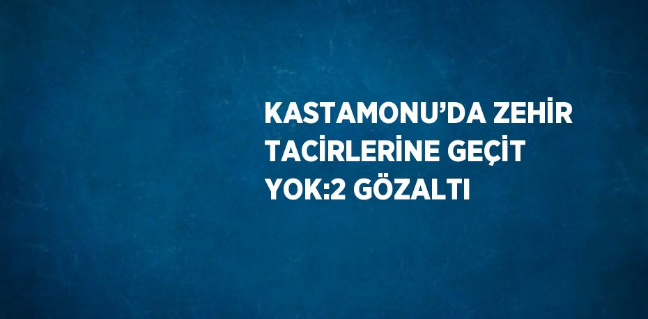 KASTAMONU’DA ZEHİR TACİRLERİNE GEÇİT YOK:2 GÖZALTI