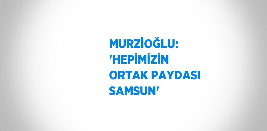 MURZİOĞLU: 'HEPİMİZİN ORTAK PAYDASI SAMSUN'