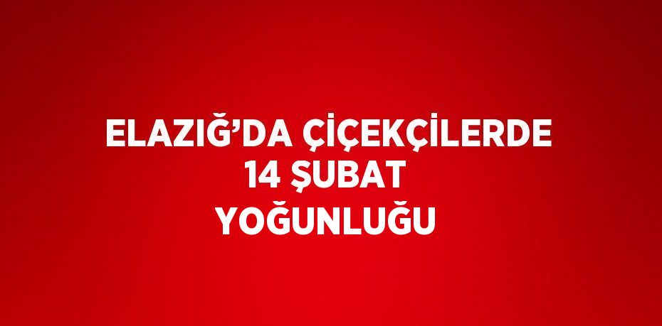 ELAZIĞ’DA ÇİÇEKÇİLERDE 14 ŞUBAT YOĞUNLUĞU