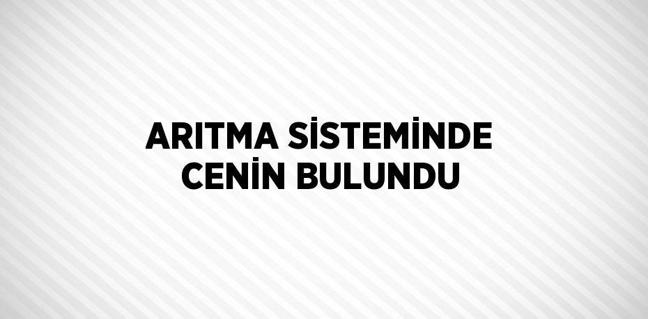 ARITMA SİSTEMİNDE CENİN BULUNDU