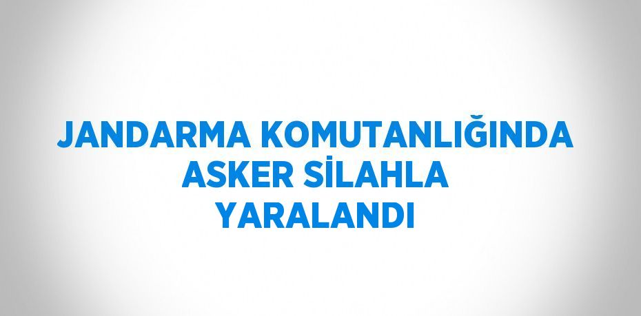 JANDARMA KOMUTANLIĞINDA ASKER SİLAHLA YARALANDI