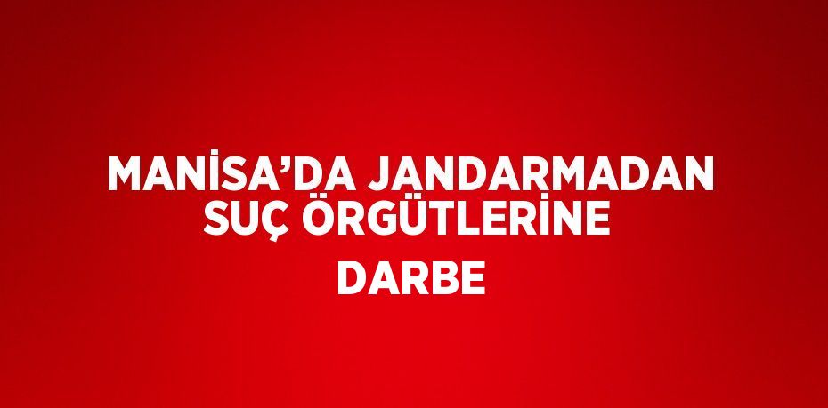 MANİSA’DA JANDARMADAN SUÇ ÖRGÜTLERİNE DARBE