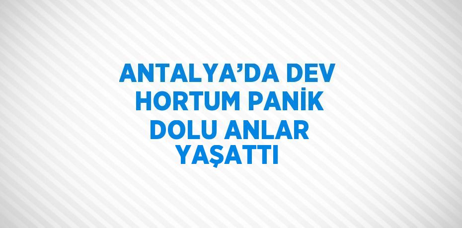 ANTALYA’DA DEV HORTUM PANİK DOLU ANLAR YAŞATTI