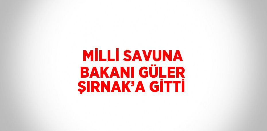 MİLLİ SAVUNA BAKANI GÜLER ŞIRNAK’A GİTTİ