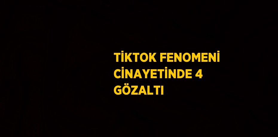 TİKTOK FENOMENİ CİNAYETİNDE 4 GÖZALTI