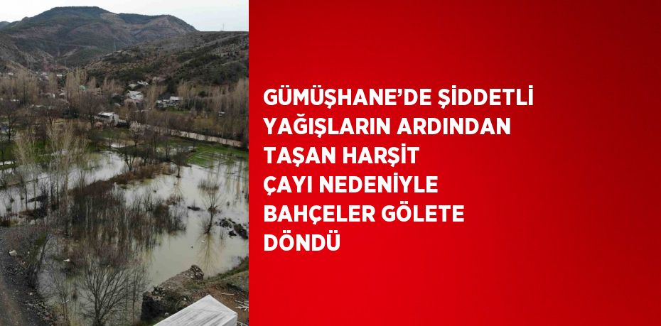 GÜMÜŞHANE’DE ŞİDDETLİ YAĞIŞLARIN ARDINDAN TAŞAN HARŞİT ÇAYI NEDENİYLE BAHÇELER GÖLETE DÖNDÜ