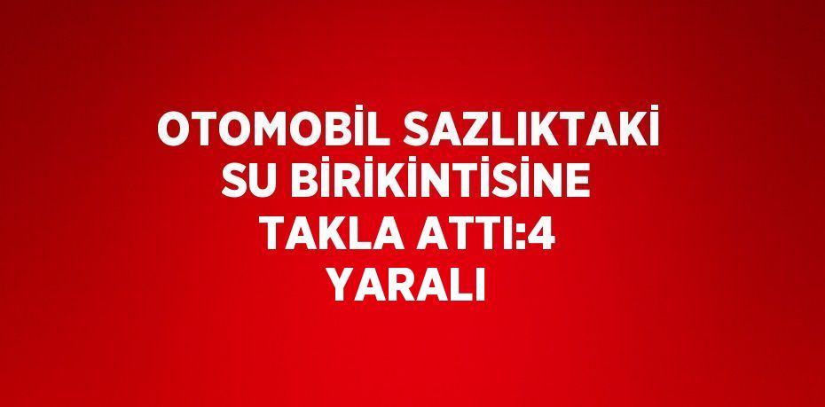 OTOMOBİL SAZLIKTAKİ SU BİRİKİNTİSİNE TAKLA ATTI:4 YARALI