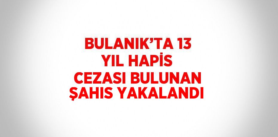 BULANIK’TA 13 YIL HAPİS CEZASI BULUNAN ŞAHIS YAKALANDI