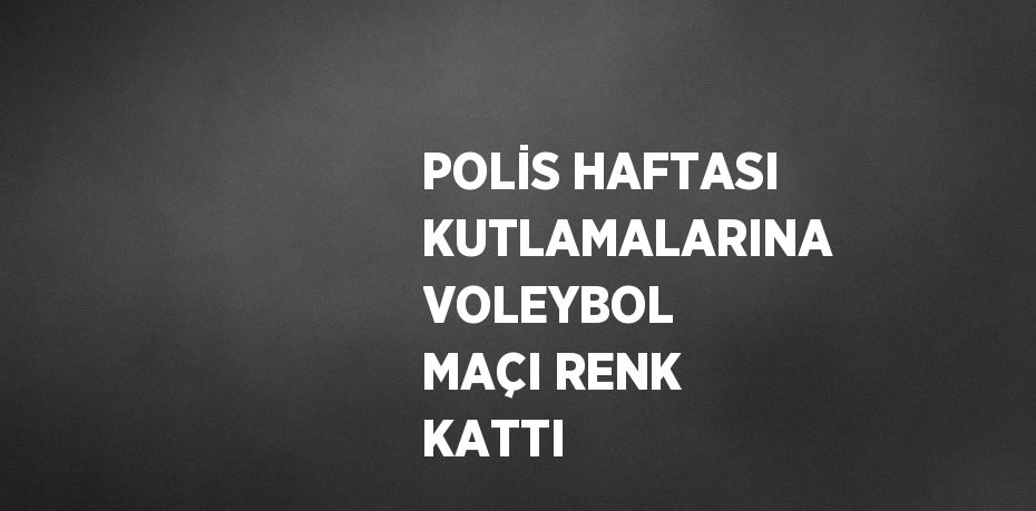 POLİS HAFTASI KUTLAMALARINA VOLEYBOL MAÇI RENK KATTI
