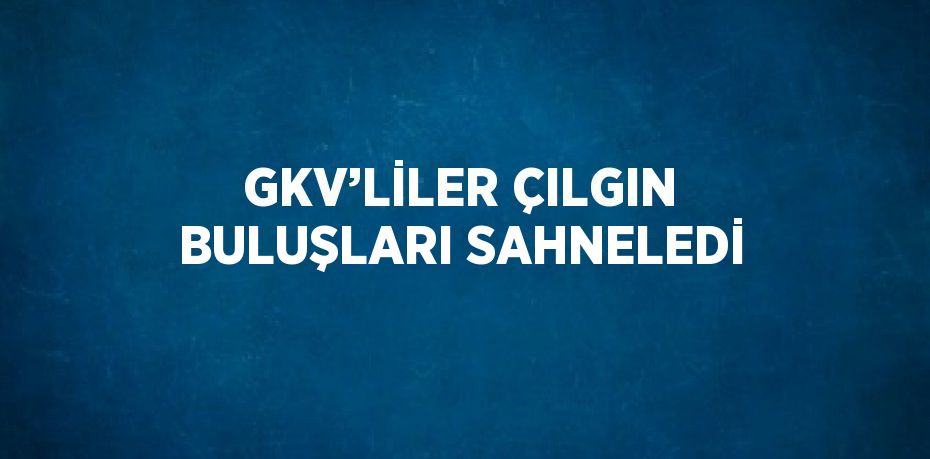 GKV’LİLER ÇILGIN BULUŞLARI SAHNELEDİ