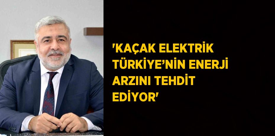 'KAÇAK ELEKTRİK TÜRKİYE’NİN ENERJİ ARZINI TEHDİT EDİYOR'