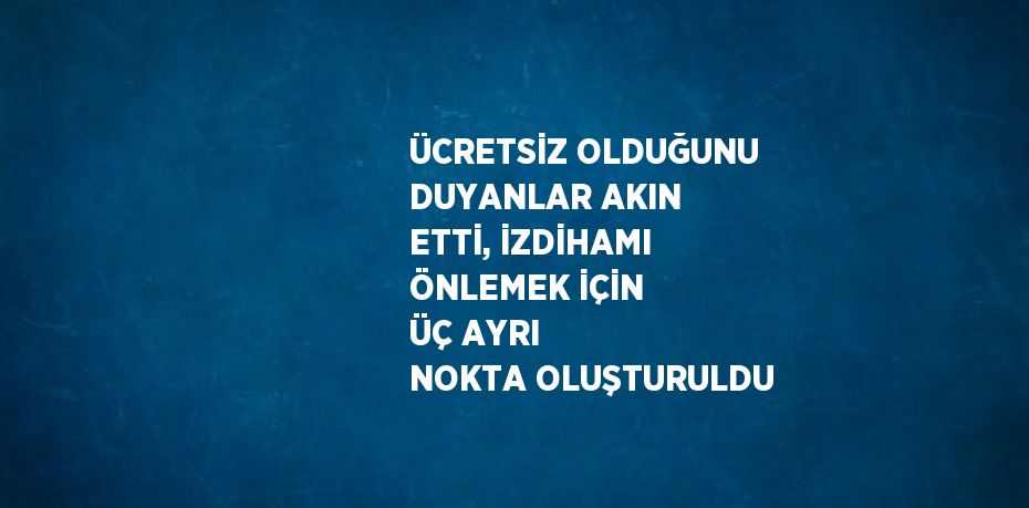 ÜCRETSİZ OLDUĞUNU DUYANLAR AKIN ETTİ, İZDİHAMI ÖNLEMEK İÇİN ÜÇ AYRI NOKTA OLUŞTURULDU