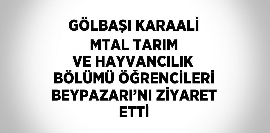 GÖLBAŞI KARAALİ MTAL TARIM VE HAYVANCILIK BÖLÜMÜ ÖĞRENCİLERİ BEYPAZARI’NI ZİYARET ETTİ