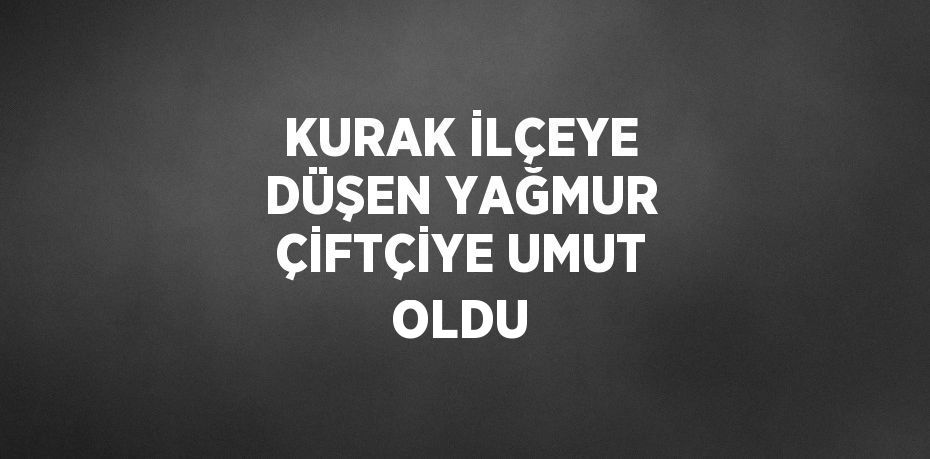 KURAK İLÇEYE DÜŞEN YAĞMUR ÇİFTÇİYE UMUT OLDU