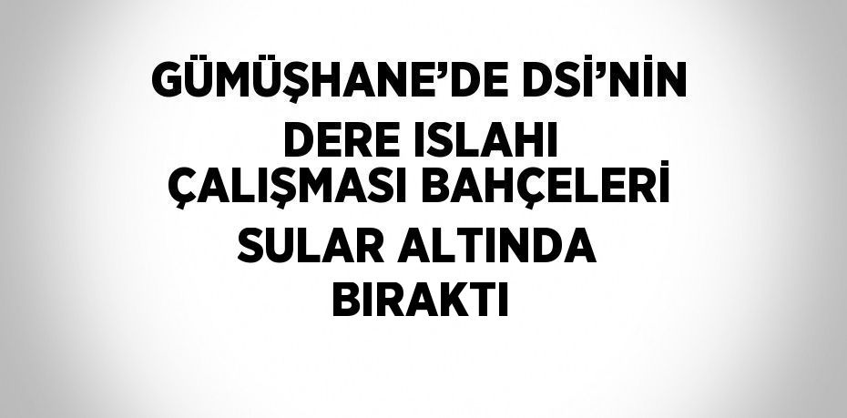 GÜMÜŞHANE’DE DSİ’NİN DERE ISLAHI ÇALIŞMASI BAHÇELERİ SULAR ALTINDA BIRAKTI