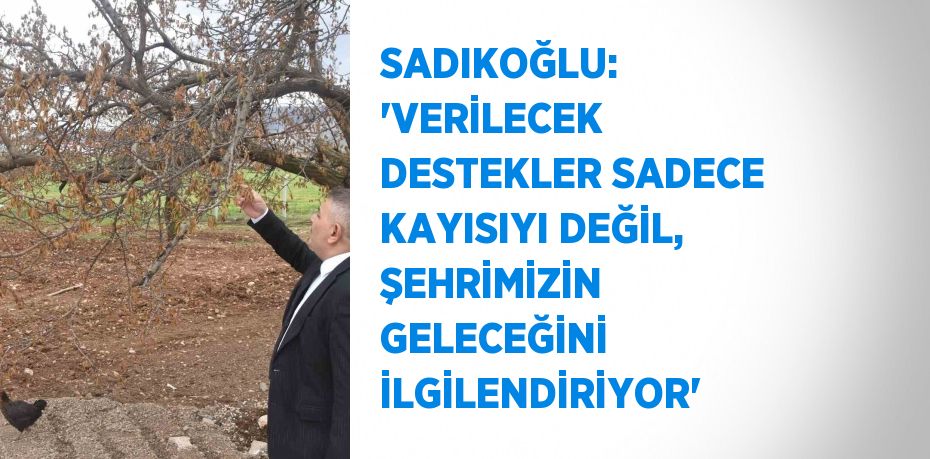 SADIKOĞLU: 'VERİLECEK DESTEKLER SADECE KAYISIYI DEĞİL, ŞEHRİMİZİN GELECEĞİNİ İLGİLENDİRİYOR'
