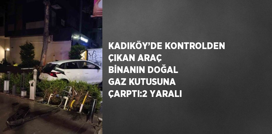 KADIKÖY’DE KONTROLDEN ÇIKAN ARAÇ BİNANIN DOĞAL GAZ KUTUSUNA ÇARPTI:2 YARALI