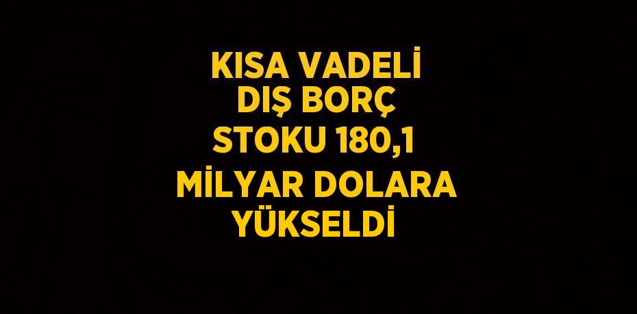 KISA VADELİ DIŞ BORÇ STOKU 180,1 MİLYAR DOLARA YÜKSELDİ