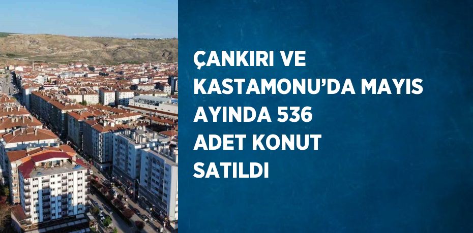 ÇANKIRI VE KASTAMONU’DA MAYIS AYINDA 536 ADET KONUT SATILDI