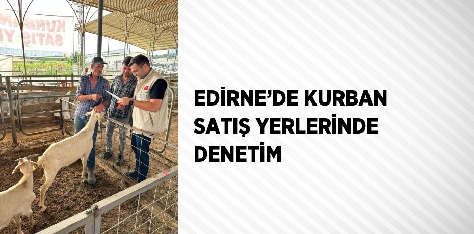 EDİRNE’DE KURBAN SATIŞ YERLERİNDE DENETİM