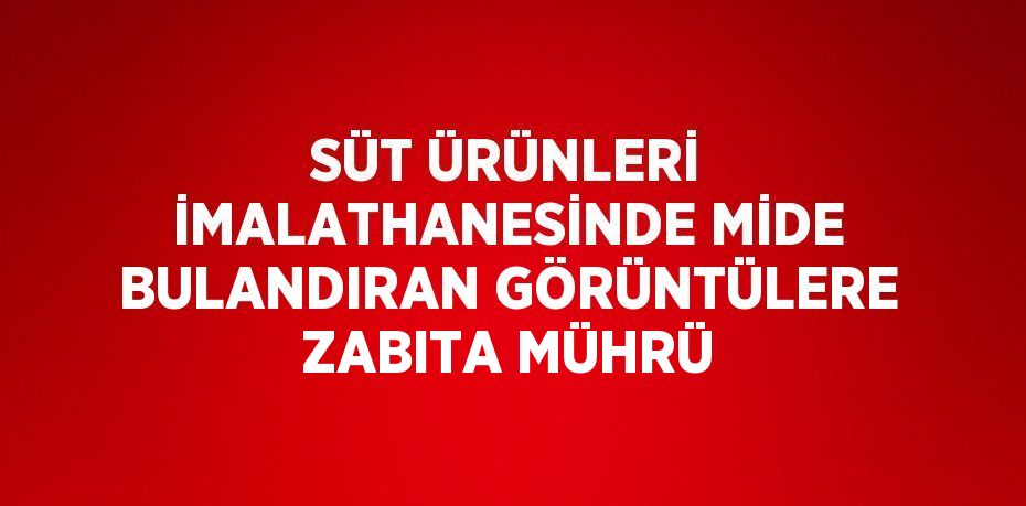 SÜT ÜRÜNLERİ İMALATHANESİNDE MİDE BULANDIRAN GÖRÜNTÜLERE ZABITA MÜHRÜ