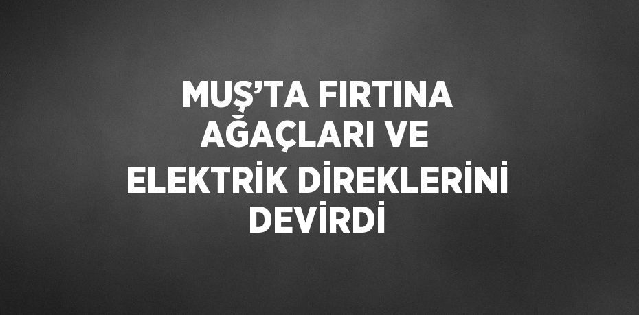 MUŞ’TA FIRTINA AĞAÇLARI VE ELEKTRİK DİREKLERİNİ DEVİRDİ