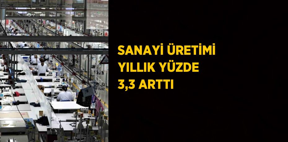 SANAYİ ÜRETİMİ YILLIK YÜZDE 3,3 ARTTI