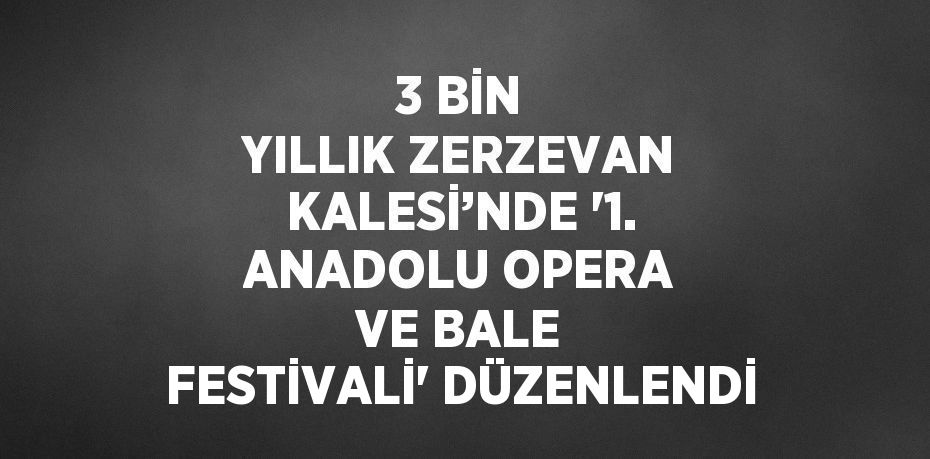 3 BİN YILLIK ZERZEVAN KALESİ’NDE '1. ANADOLU OPERA VE BALE FESTİVALİ' DÜZENLENDİ