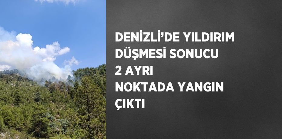 DENİZLİ’DE YILDIRIM DÜŞMESİ SONUCU 2 AYRI NOKTADA YANGIN ÇIKTI